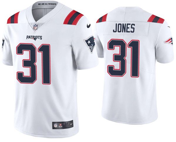 Men New England Patriots #31 Jonathan Jones Nike White Limited NFL Jersey